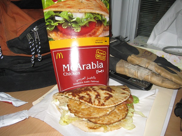 Saudi - Although perhaps not categorized as a culinary delight these McArabia wraps sandwiches were pretty darn good in Saudi Arabia