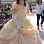 Belle at the entrance of Disneyland Park